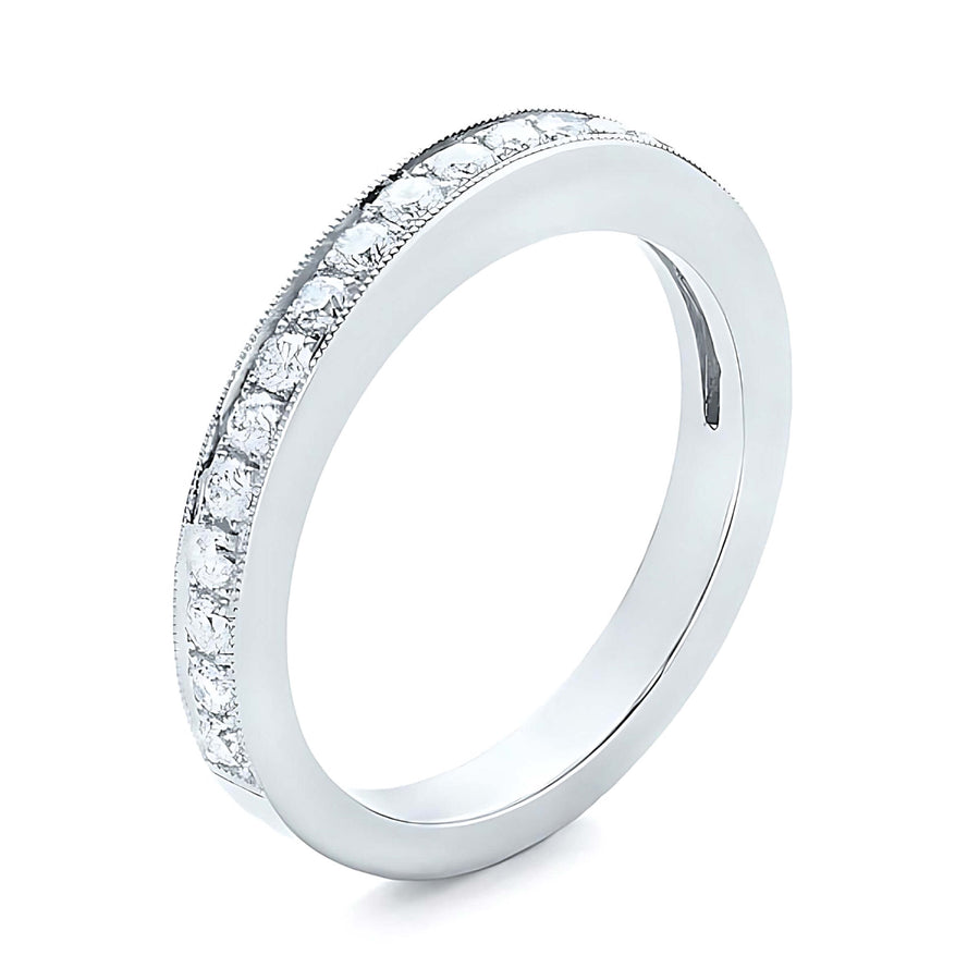 Argolla de Matrimonio Annat Oro Blanco 18 Kilates con Diamantes
