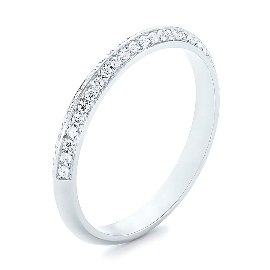 Argolla de Matrimonio Danu Oro Blanco 18 Kilates con Diamantes